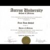 Buy Professorship Honorary Degree from Aureus University School of Medicine
