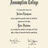 Buy Professorship Honorary degree from the Assumption College