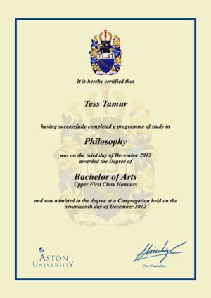 Buy college degree from the Aston University