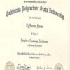 Buy Professorship Honorary Degree from The California Polytechnic State University, San Luis Obispo