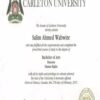 Buy Professorship Honorary Degree from the Carleton University