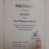 Buy Master Degree from the Osaka University