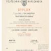 Buy PHD Honorary Doctorate Degree from the Politechnika Warszawska