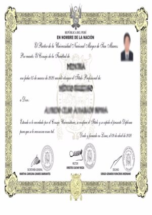 Buy college degree from the Universidad Nacional Mayor de San Marcos