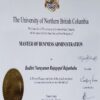 Buy Transcript Certificate from The University of Northern British Columbia
