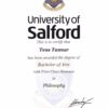 Buy Transcript Certificate from The University of Salford
