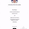 Buy Transcript Certificate from The University of the Arts London