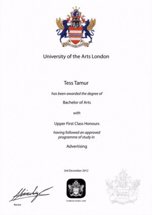 Buy college degree from The University of the Arts London