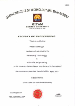 Buy college degree from The Gandhi Institute of Technology and Management